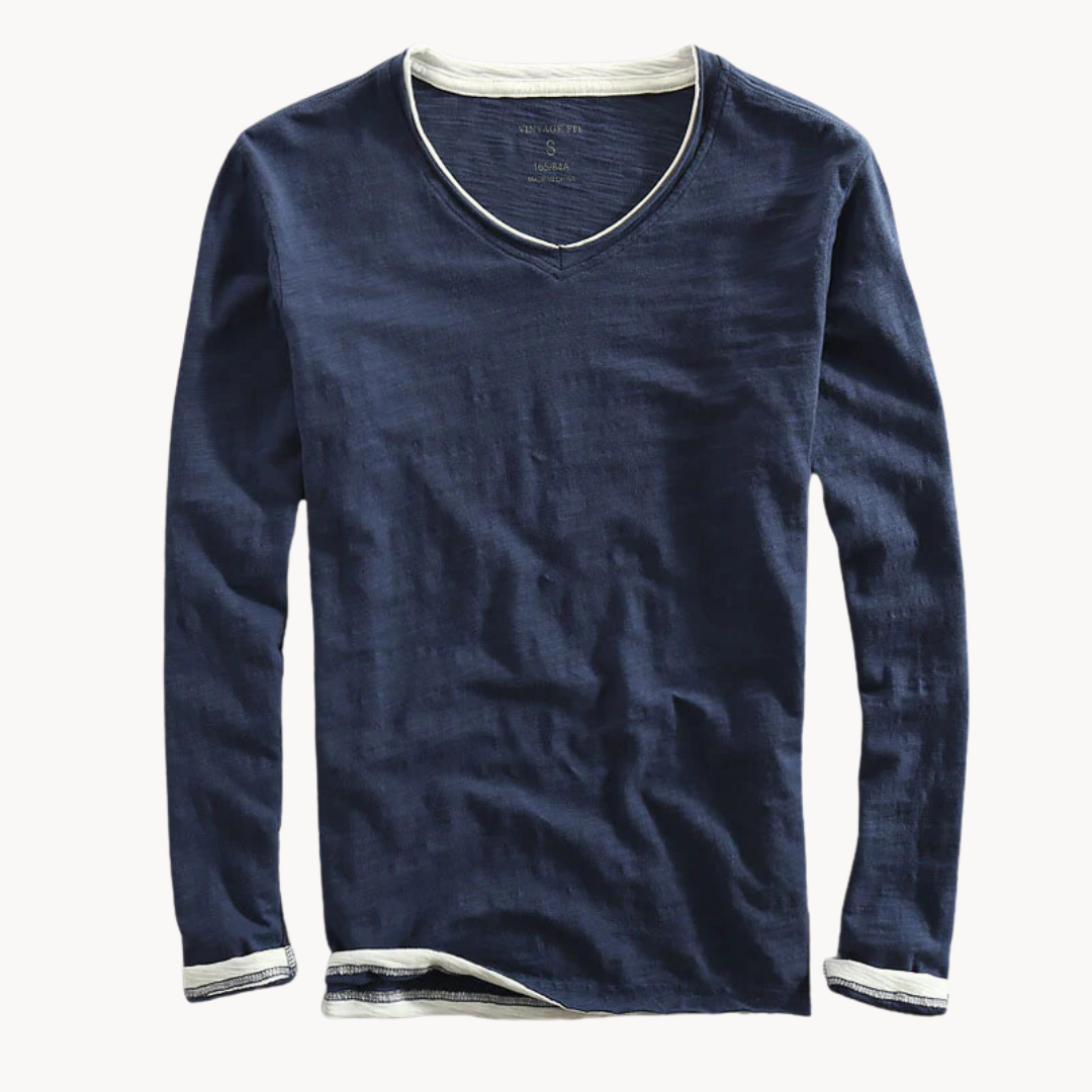 Vivioura™ - Cotton Long Sleeve V-Neck Shirt