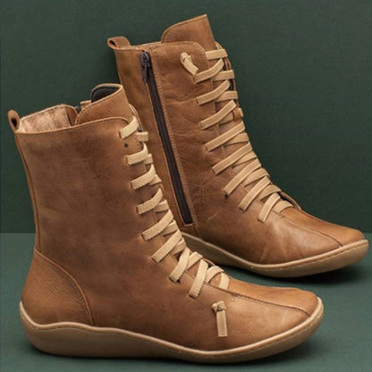 Caitlyn | Laced Leather Boots