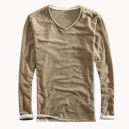 Vivioura™ - Cotton Long Sleeve V-Neck Shirt