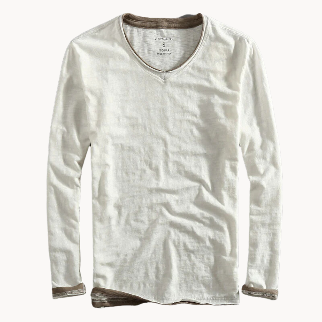 Vivioura™ - Cotton Long Sleeve V-Neck Shirt