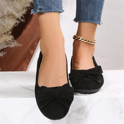 Lainey | Suede Bow-Knot Closed Toe Flat