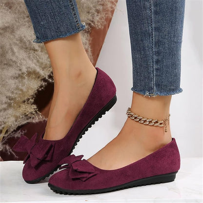 Lainey | Suede Bow-Knot Closed Toe Flat