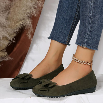 Lainey | Suede Bow-Knot Closed Toe Flat