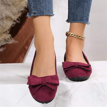 Lainey | Suede Bow-Knot Closed Toe Flat