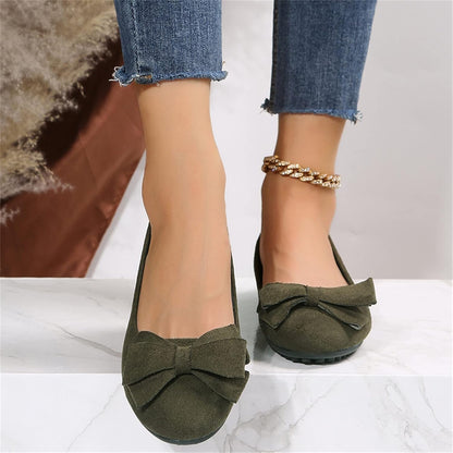 Lainey | Suede Bow-Knot Closed Toe Flat