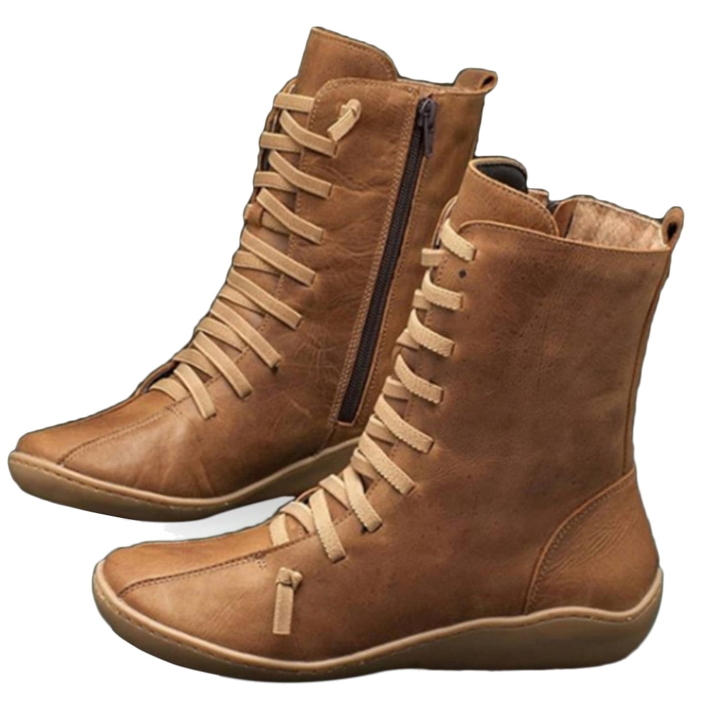 Caitlyn | Laced Leather Boots