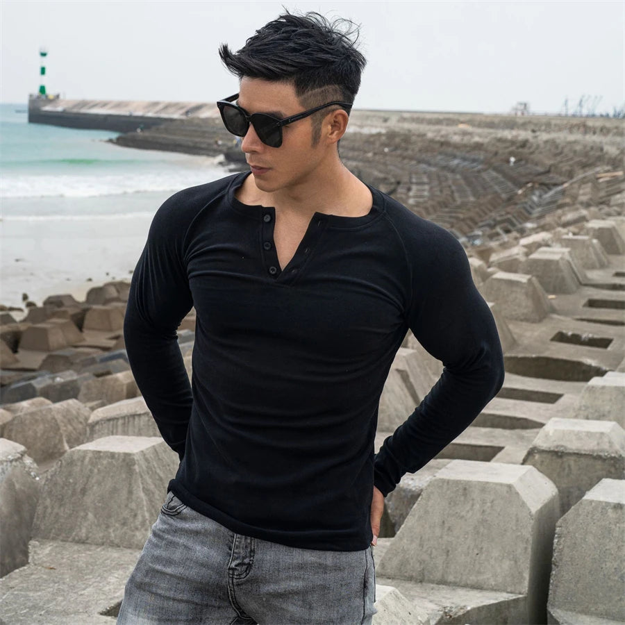 Men's Casual Long sleeve Cotton Shirt