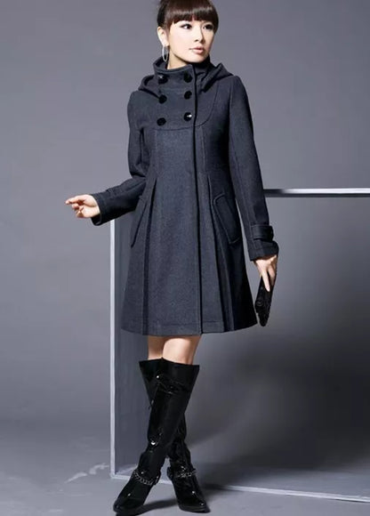 Julie | Long Hooded Trench Coat