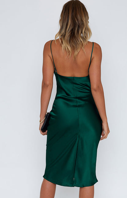 JENNIFER | Slip Midi Dress Emerald